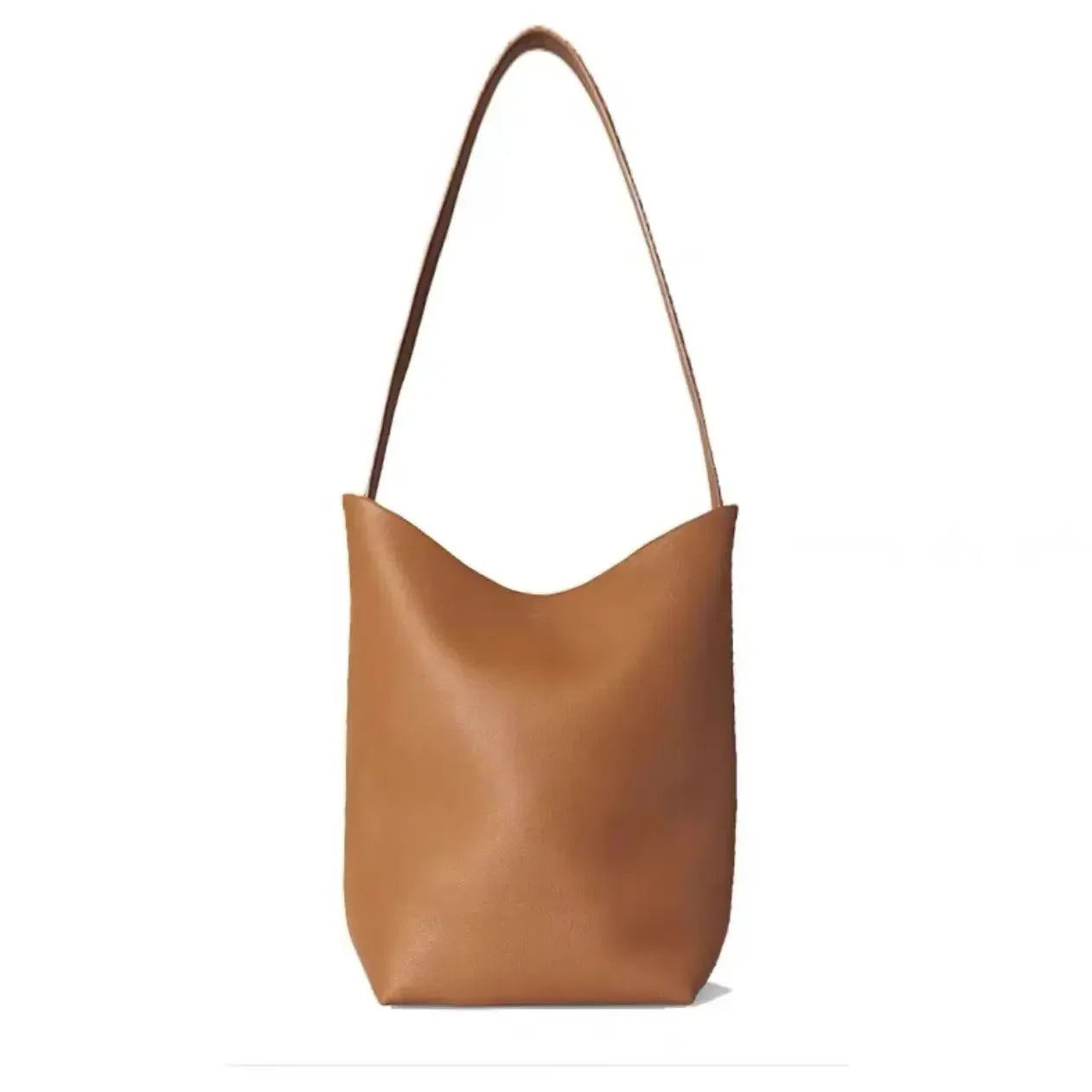 Large Capacity Women Bag Lazy Tote Leather Single Shoulder Bag Genuine Leather Handbag Casual Daypack Waist Pack Bucket Handbag - Tasawoq