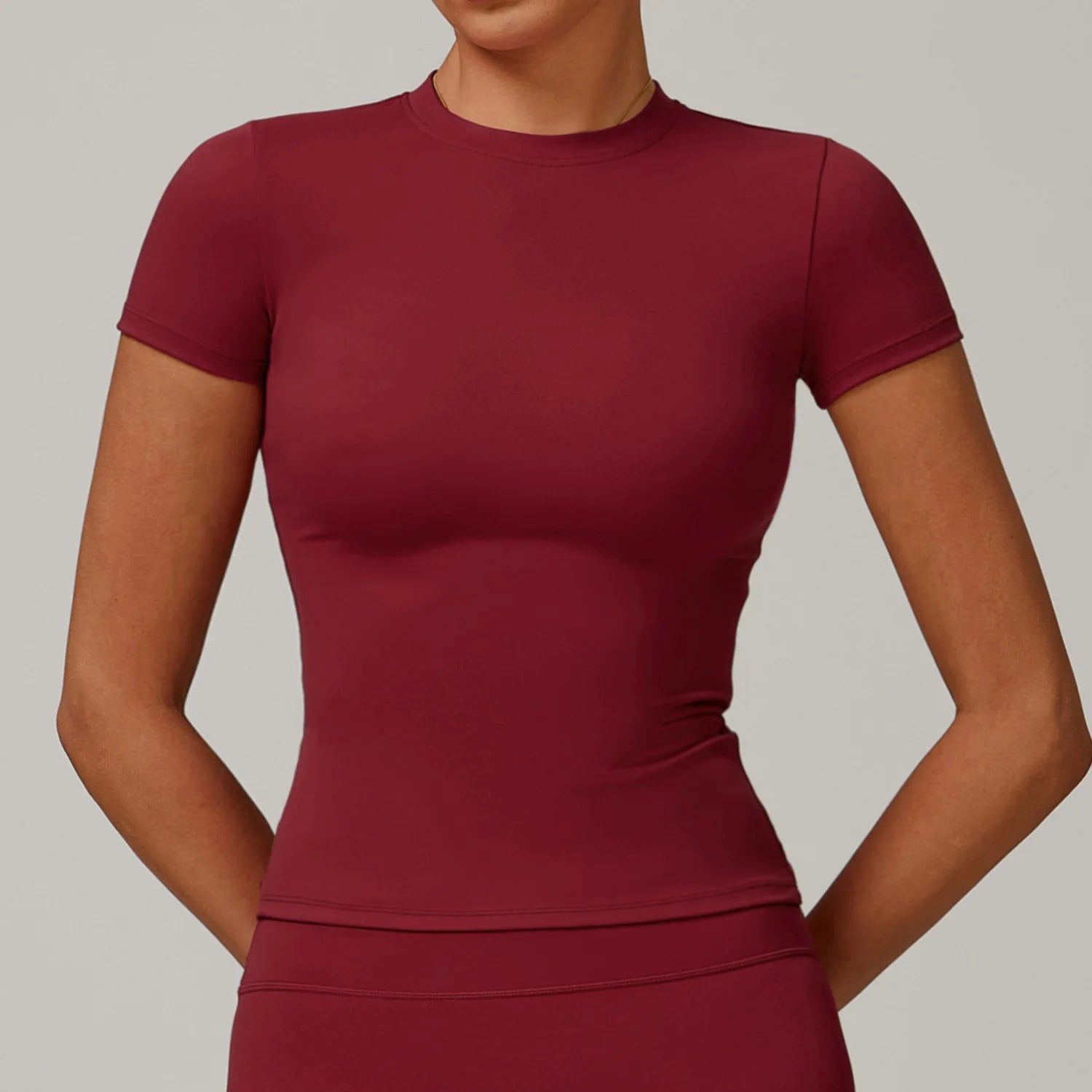 HGC Women's Sports T Shirt Summer Short Sleeve Running Round Neck Breathable Stretchy GYM Yoga Slim Fitness Active Top Tee - Tasawoq