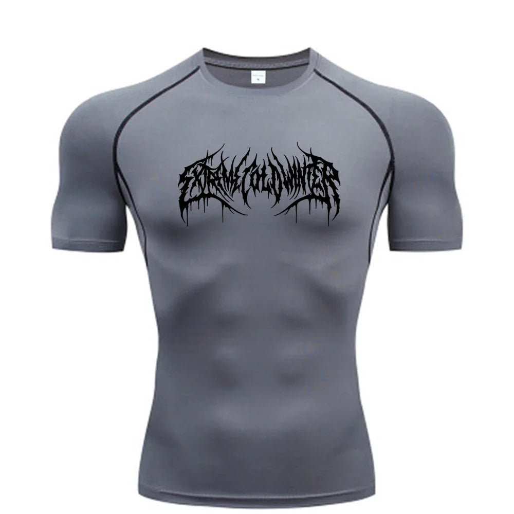 Summer Compression Sweatshirt Short Sleeve Men's Fitness T-Shirt Running Quick-Dry Top Gym Workout Bodybuilding T-Shirt S-3XL - Tasawoq