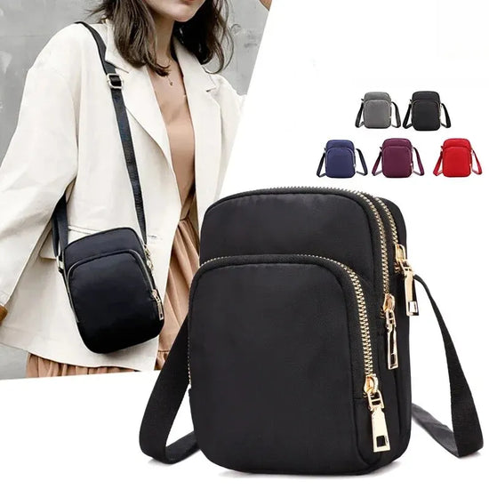 Women Bag Waterproof Shoulder Bag Crossbody Zipper Mobile Phone Lady Female Multifunction Handbag Wrist Purse Womens Pouch - Tasawoq