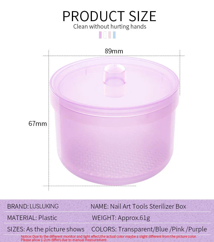 Nail Drill Bits Disinfection Box Double Layer Filtration Cleaning Box Manicure Storage Case Nail Brush Cleaning Container - Tasawoq