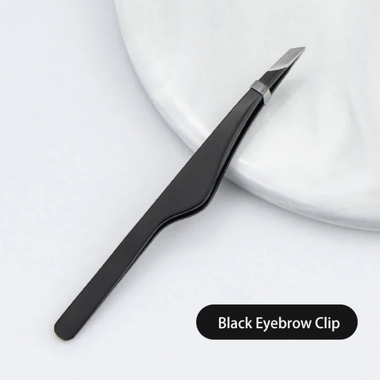 Hair Removal Tweezers Stainless Steel Eyebrow Tweezers Slant Tip Point Tip Flat Tip Rose Gold Silver Black Cosmetic Makeup Tools - Tasawoq
