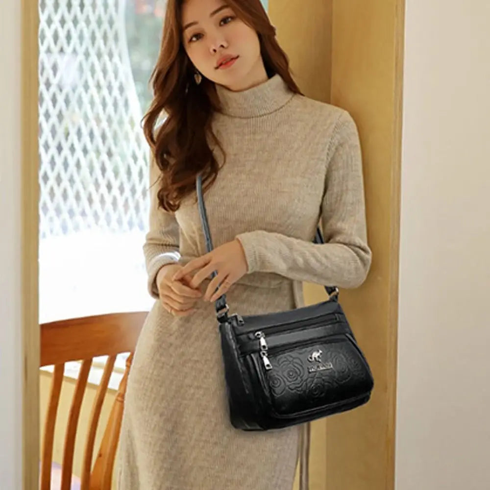 Women's Bag Middle-aged Bag Mother's Bag Fashion Multi-layer Large Capacity Single Shoulder Mother-in-law Buy Vegetable Bag - Tasawoq