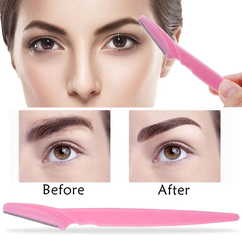 3/4/10Pcs Eyebrow Trimmer Face Blade Shaver Portable Eye Brow Epilation Hair Removal Safety Eyebrow Cutting Woman Makeup Tools - Tasawoq
