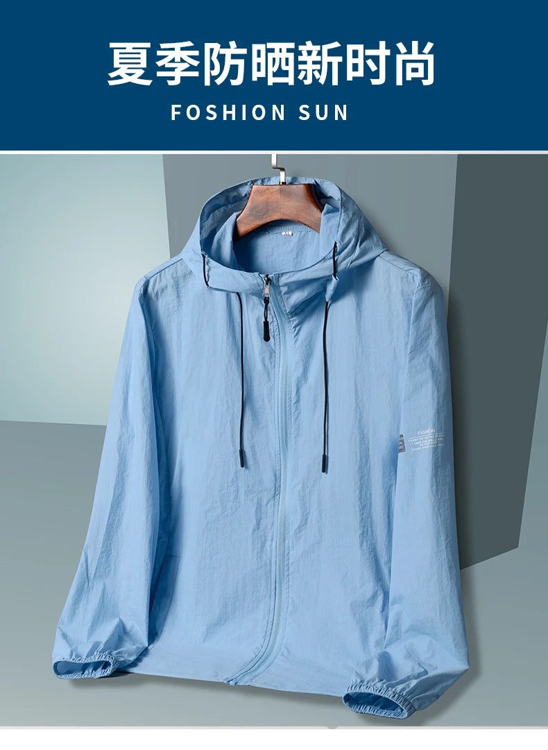 2025 Summer Hooded Jacket Men Women Sun Protection Clothing Fishing Hunting Clothes Quick Dry Skin Windbreaker - Tasawoq