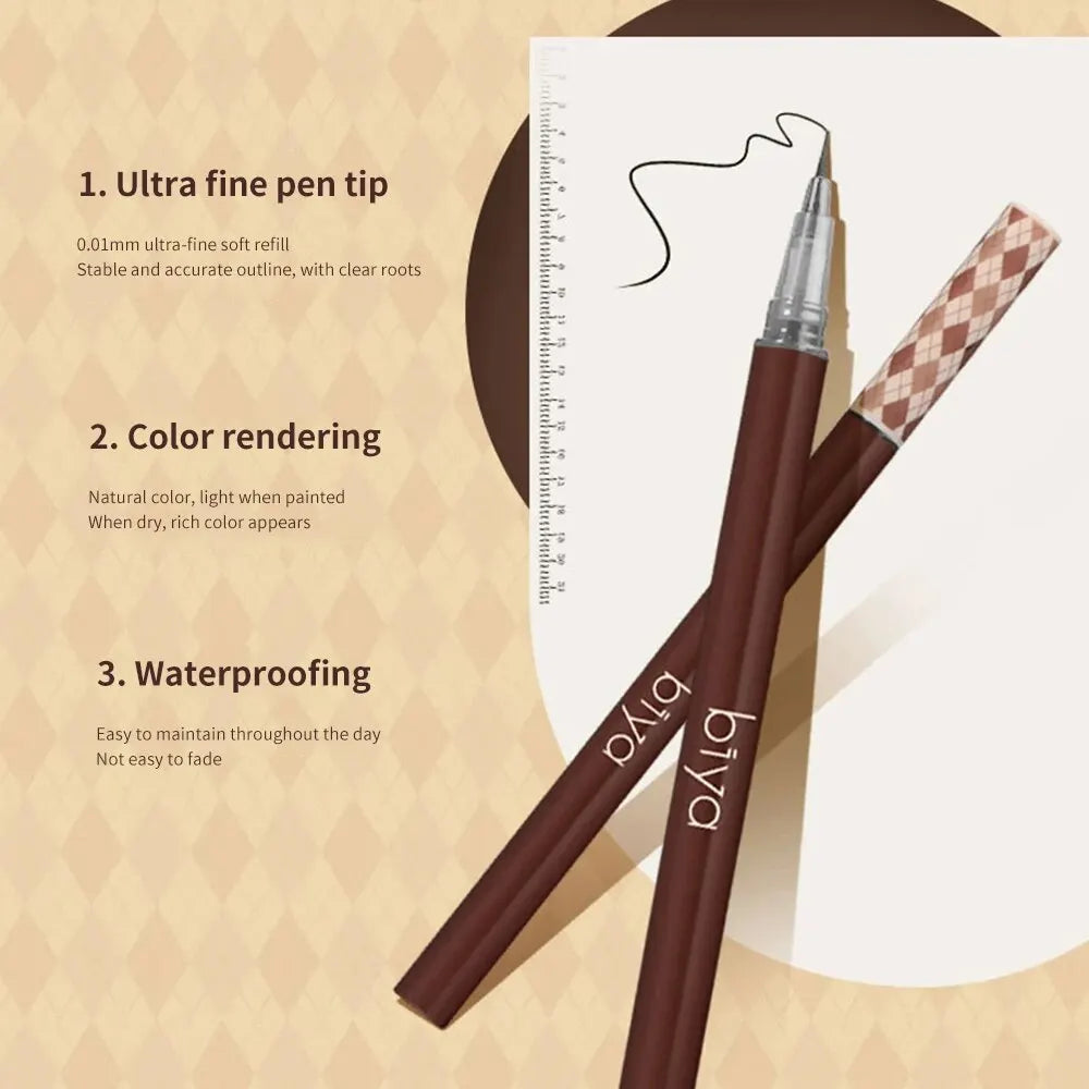 0.01mm Ultra Fine Liquid Eyebrow Pen Waterproof Natural Color Not Smudge Eyebrow BIYA Makeup Pencil - Tasawoq