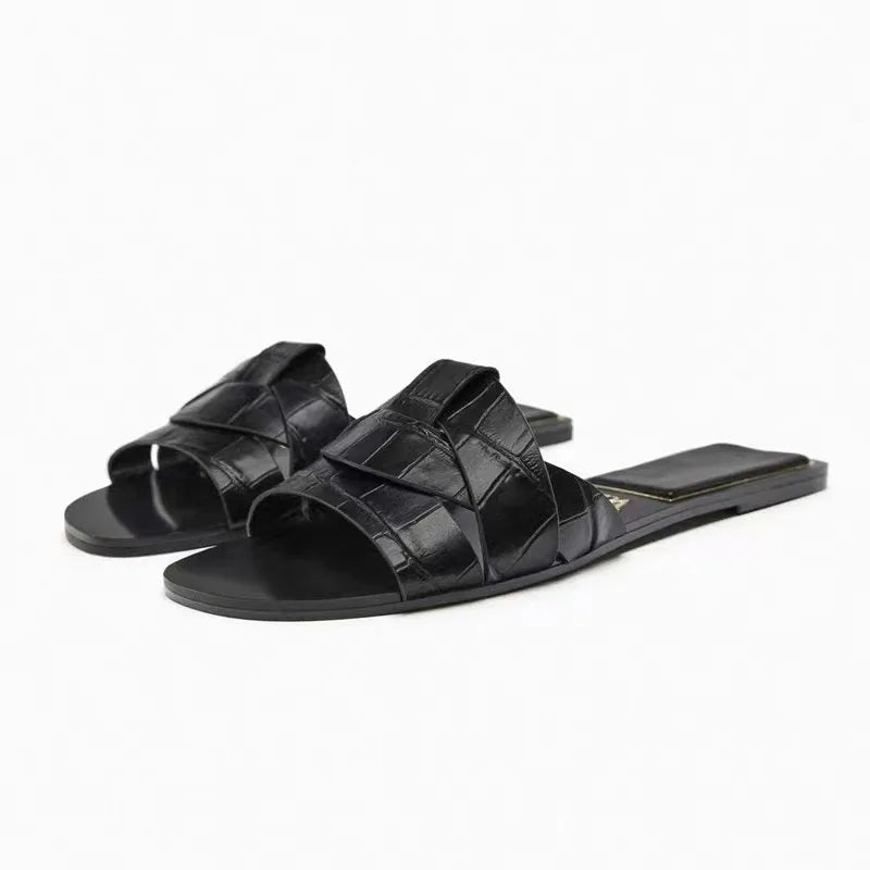 2024 New Fashion Slippers Women Sexy Flat Sandals Casual Ladies Sand Beach Slippers Elegant Fish Mouth Slippers Women - Tasawoq