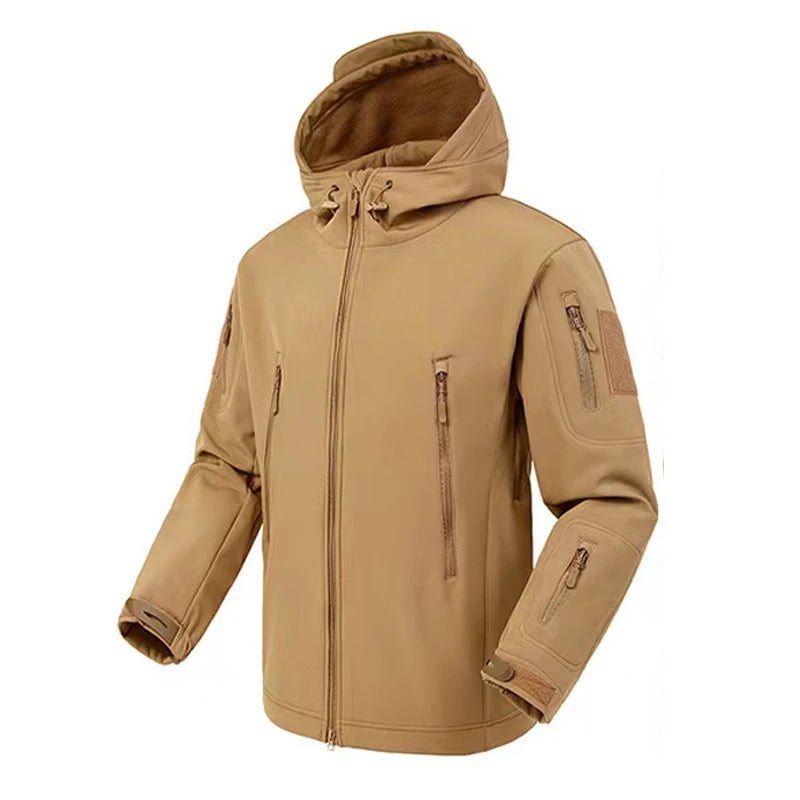 Men's Autumn Winter SoftShell Fleece Waterproof Jackets Male Hood Coats Fishing Hiking Camping Climbing Skiing Pants Trousers - Tasawoq