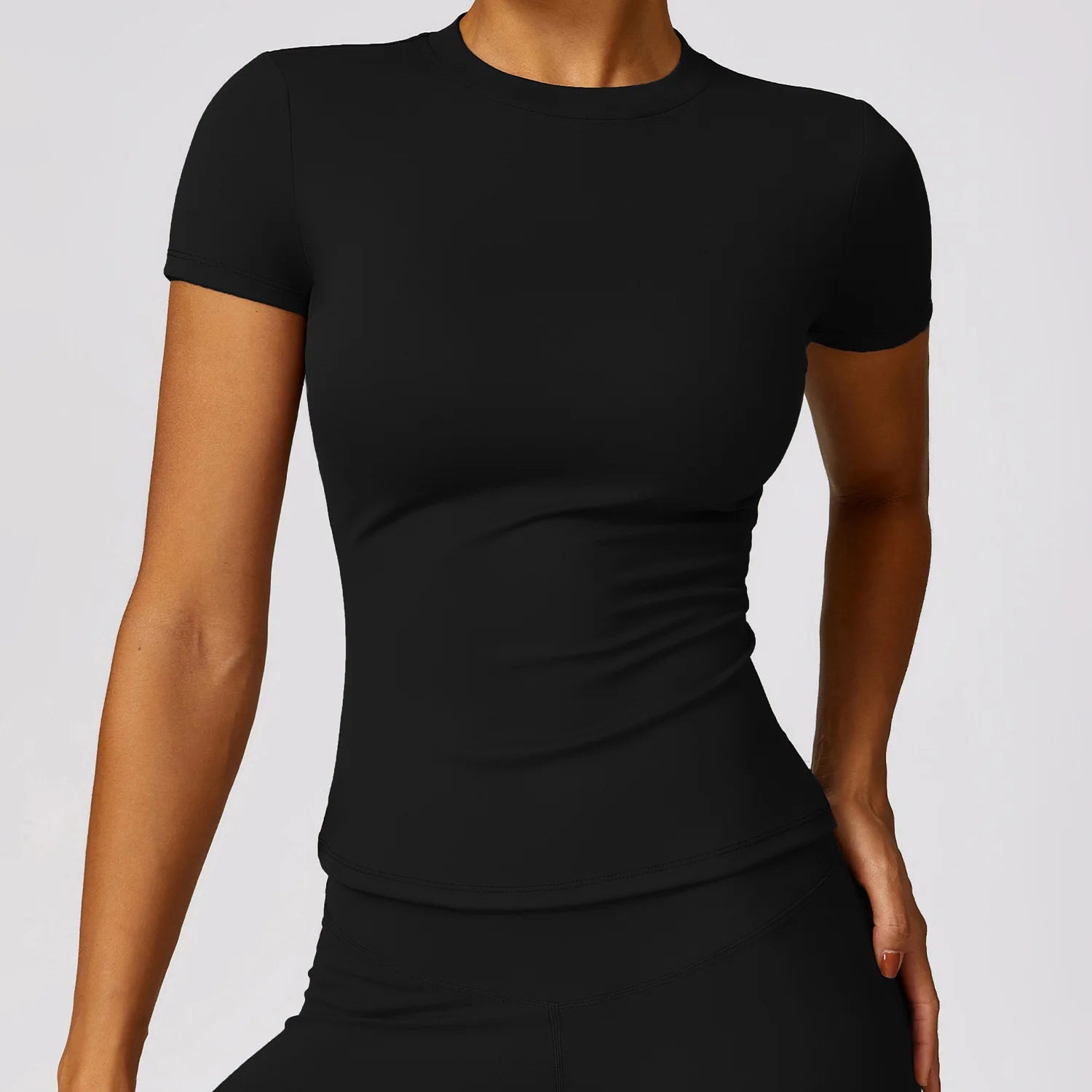 HGC Women's Sports T Shirt Summer Short Sleeve Running Round Neck Breathable Stretchy GYM Yoga Slim Fitness Active Top Tee - Tasawoq
