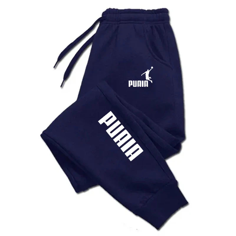 PUAIA Print Men's Pants Autumn/Winter New Sport Jogging Trousers Fitness Loose Fit Clothing Solid Color Outfit Streetwear Pants - Tasawoq