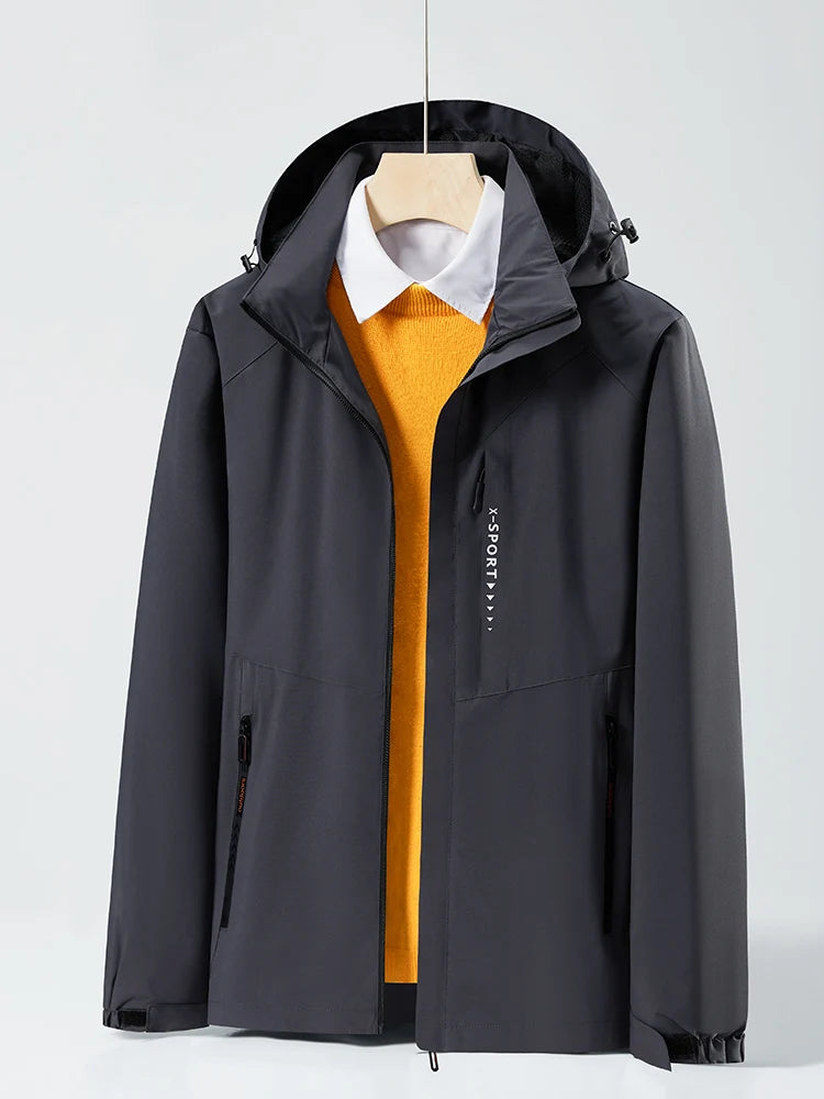 Spring Autumn Casual Jacket Men/Women Outdoor Waterproof and Windproof Hooded Windbreaker Coats - Tasawoq