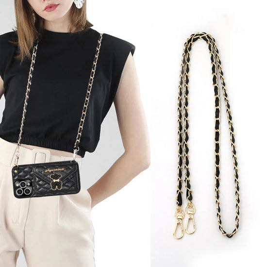 120cm Purse Chain Strap Crossbody Handbag Chains Replacement Leather Shoulder Bag Chain Straps Diy Women Girl Bag Part Accessory - Tasawoq