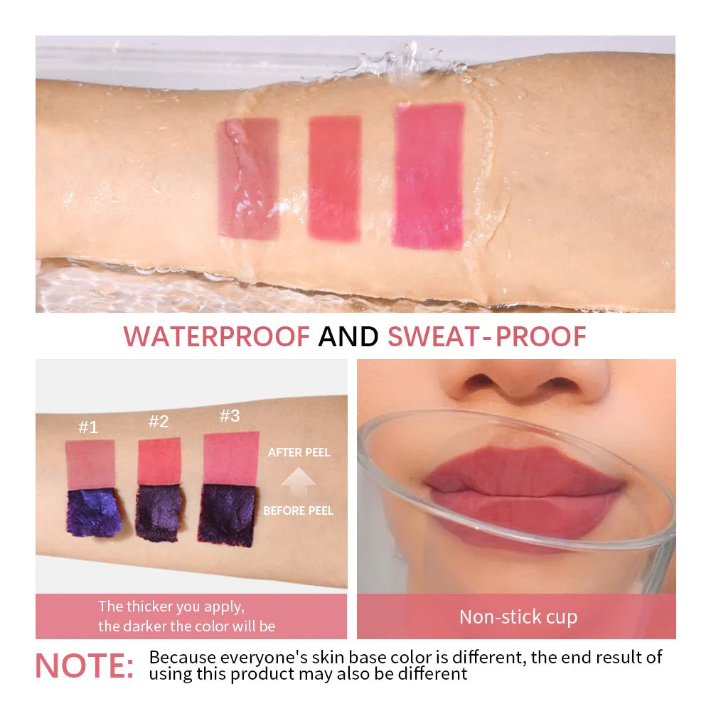 Long Lasting Lip Inks Korean Matte Lip Tint Peel Off Matte Tick for Lips Stick Free Shipping Liquid Lipstick Waterproof Makeup - Tasawoq