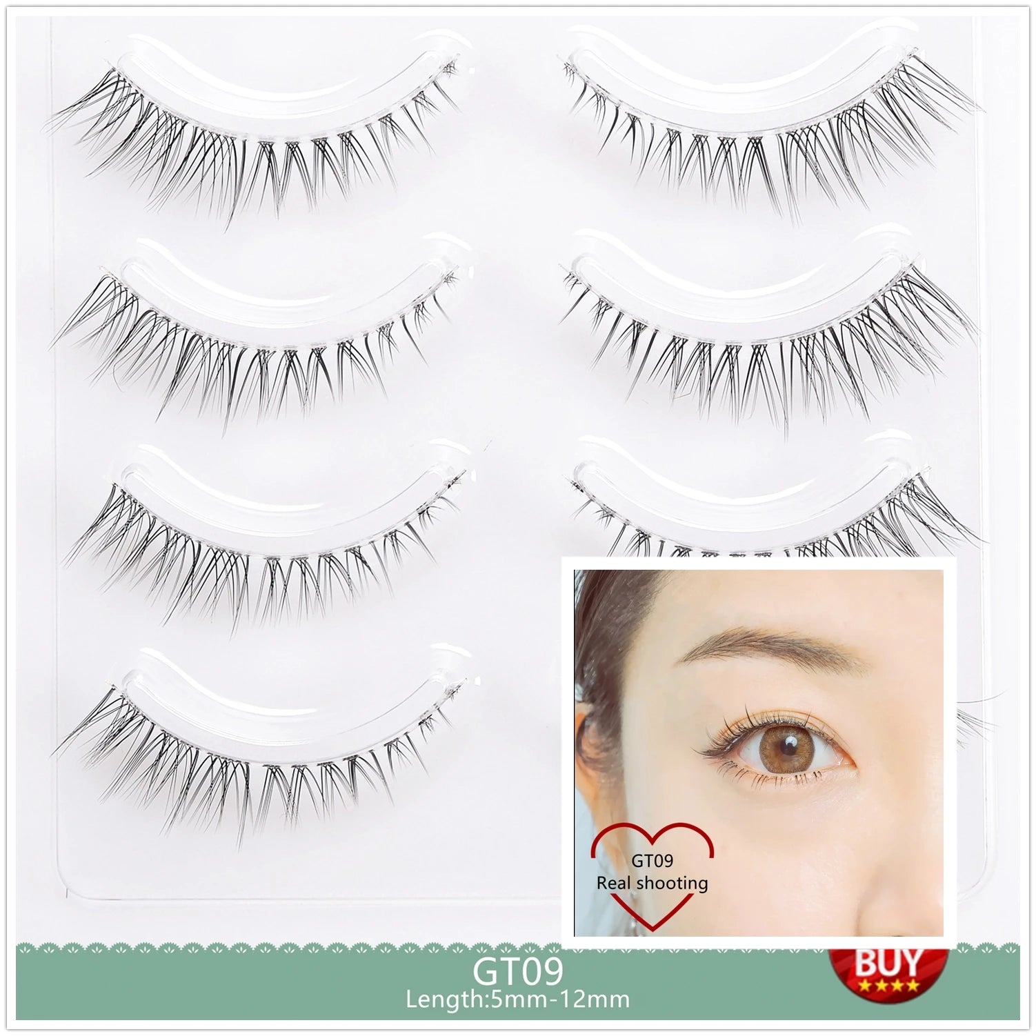 4pairs Natural False Eyelashes Thin Band Hand Made Short Lighter Eyelash Cosplay Korean Fashion Wispy Extension Makeup Tools - Tasawoq