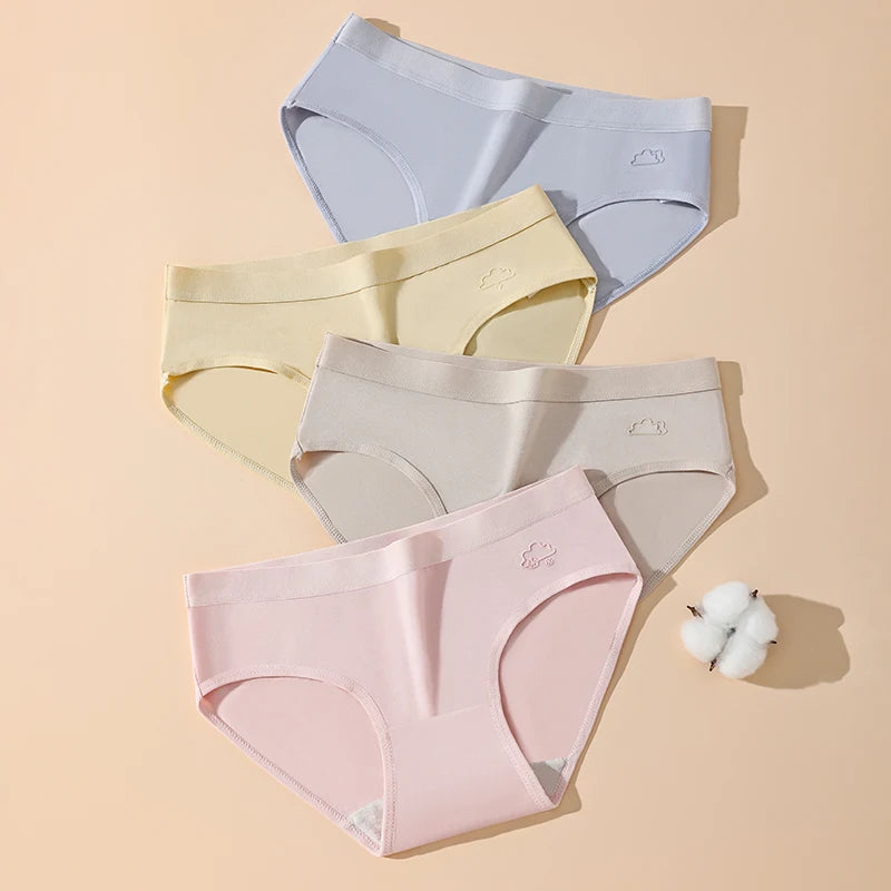 7Pcs Week Pants Cotton Women Panties Breathable Solid Underwear Cute Girls Briefs Soft Underpants Sexy Low Waist Female Lingerie - Tasawoq