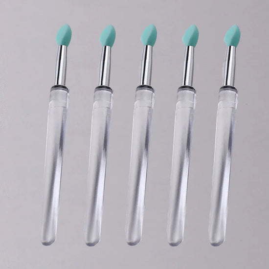 1/3/5pcs Flat Silicone Applicator Sticks Reusable Lip Brush With Cover For Dust Prevention Silicone Nail Powder Applying Tools - Tasawoq