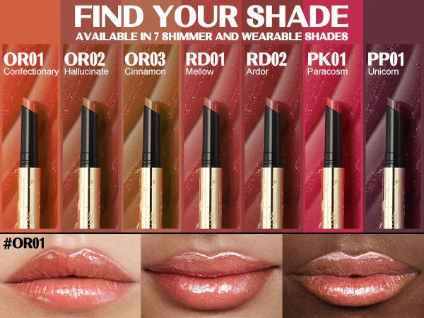 FOCALLURE Pearlescent Lip Glosses Stick Moisturizing Long Lasting Sexy Sparkling Lip Balms Shimmer Lipstick Pen Makeup Cosmetics - Tasawoq