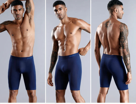 4pcs long boxers for men underwear plus size Men's panties sexy long leg underpants cotton Mens boxer shorts fashion male Trunk - Tasawoq
