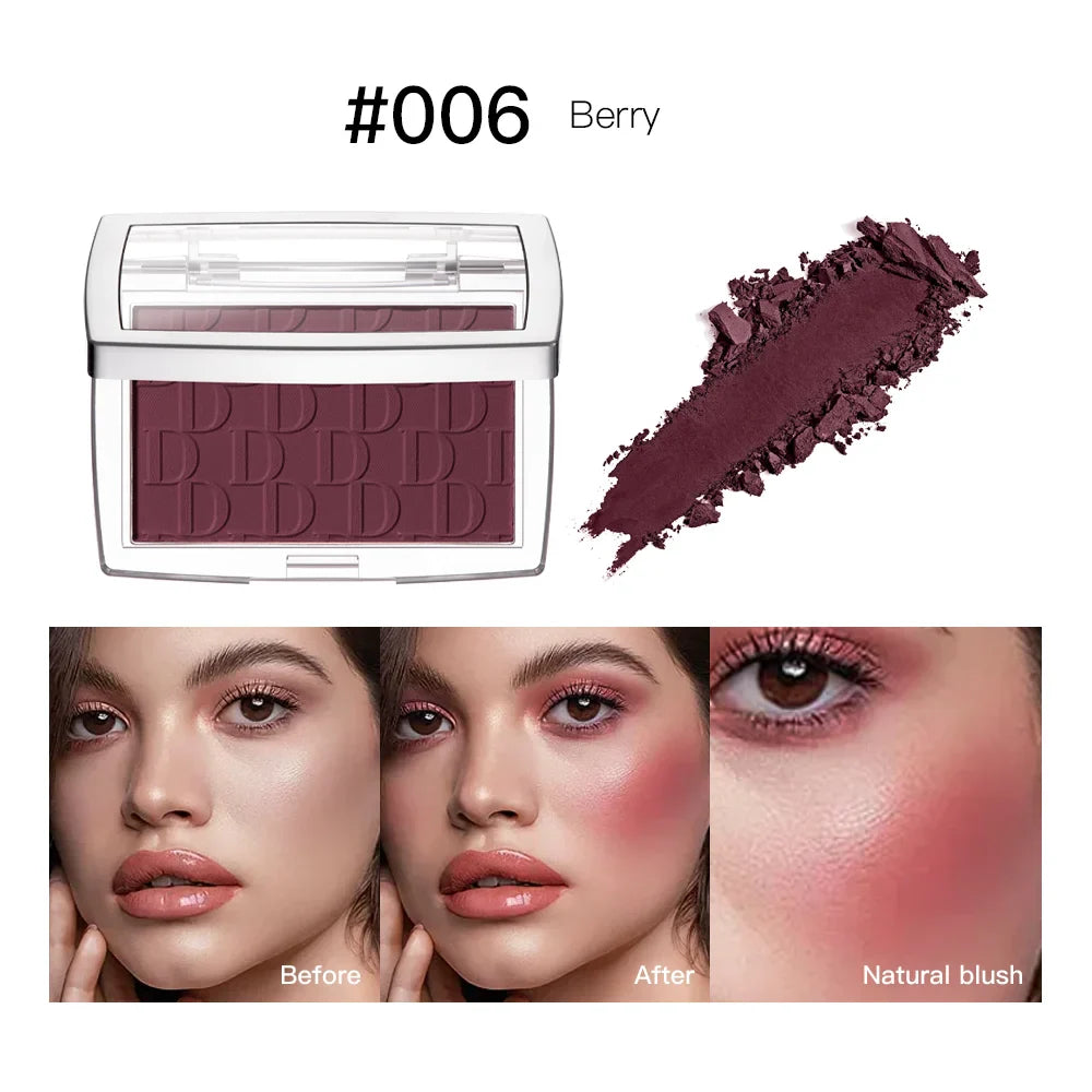 Blush Matte Natural Cheek Tint Brighten Face Waterproof Face Contouring Cosmetics Blush Powder Soft Female Makeup For Cheeks - Tasawoq