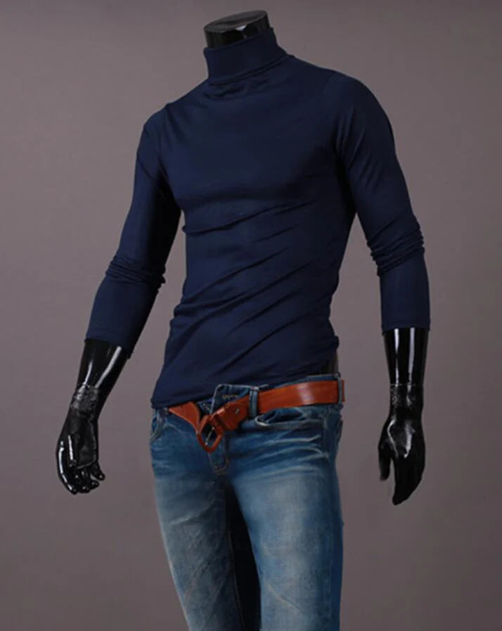 Thermal Underwear Tops Men Winter Clothes Thermal Shirt Autumn Men's Winter Tights High Neck Thin Slim Fit Long Sleeve T-shirt - Tasawoq