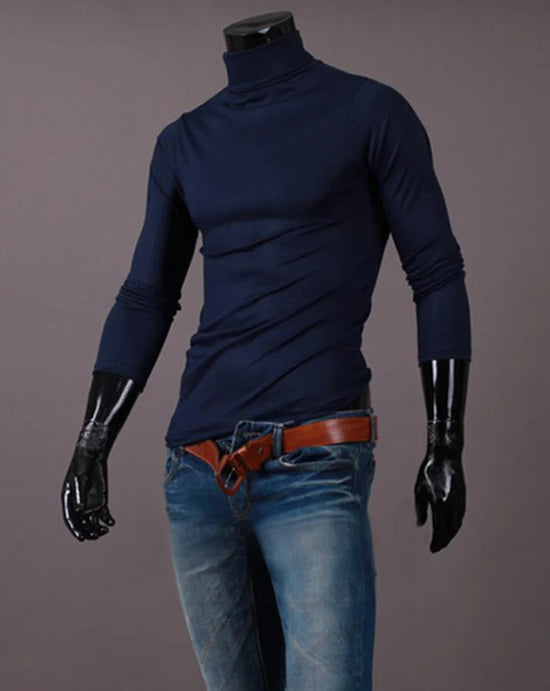 Thermal Underwear Tops Men Winter Clothes Thermal Shirt Autumn Men's Winter Tights High Neck Thin Slim Fit Long Sleeve T-shirt - Tasawoq