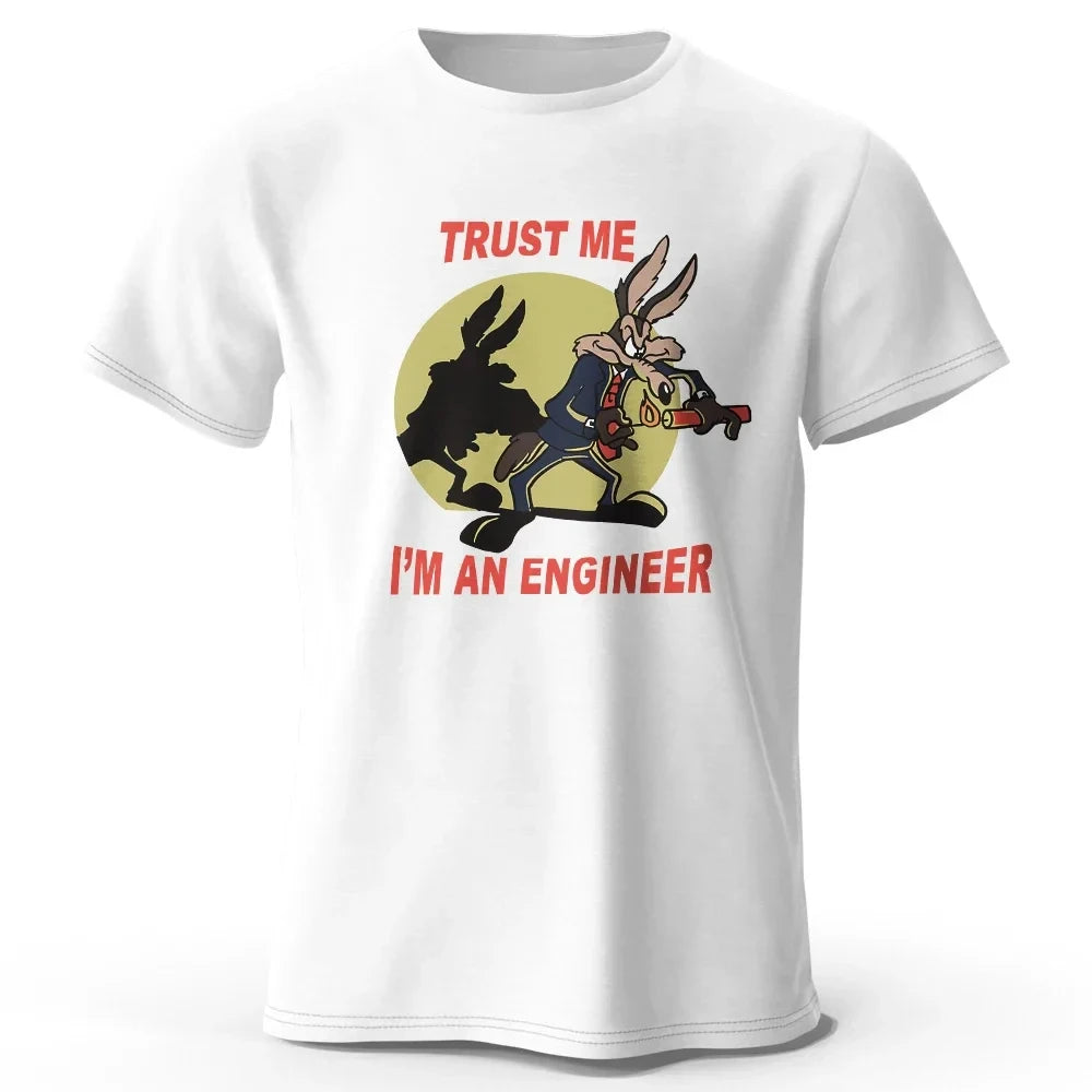 Trust Me I Am an Engineer Printed 100% Cotton Y2k Classic Funny T-Shirt For Men Women Sportswear Tops Tees 62466 - Tasawoq