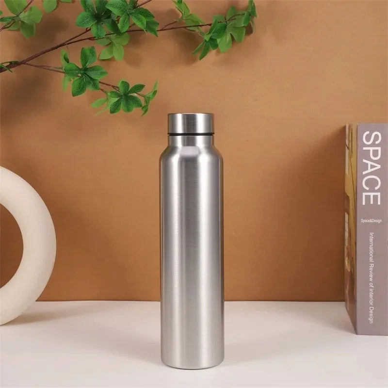 1000ML Stainless Steel Sport Bottle Single-Layer Red Water Cup Metal Flask Drinkware Camping Sports Gym - Tasawoq