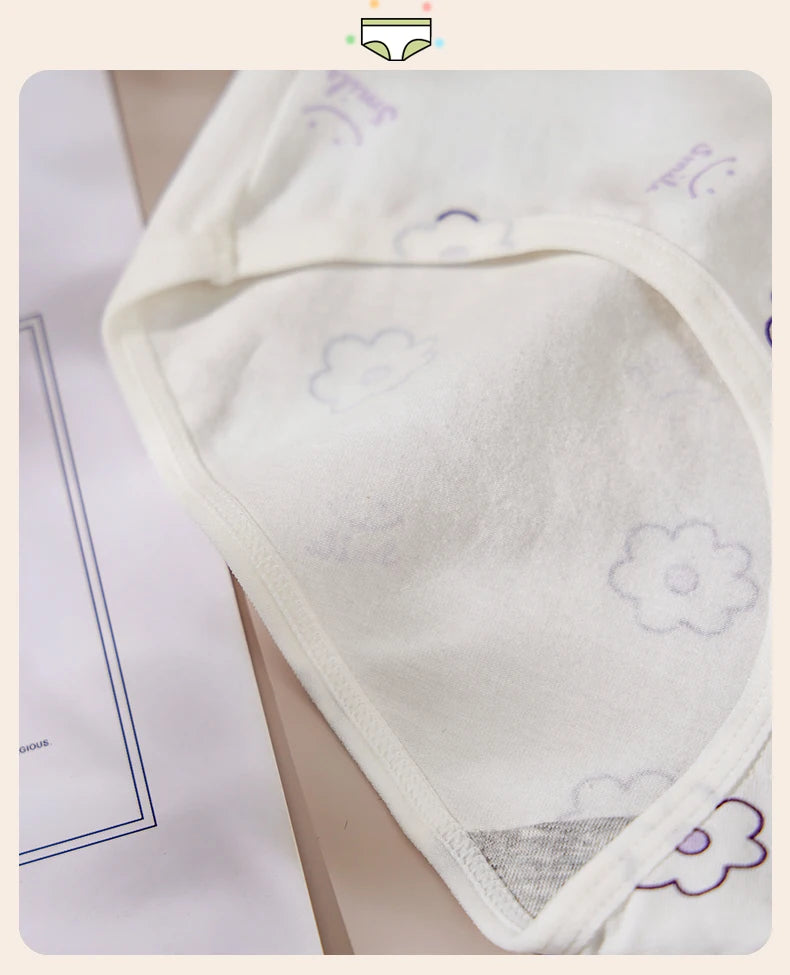 4Pcs/Set Cotton Panties Women High Waist Slimming Underwear Cute Print Young Girls Briefs Plus Size M-4XL Soft Female Lingerie - Tasawoq