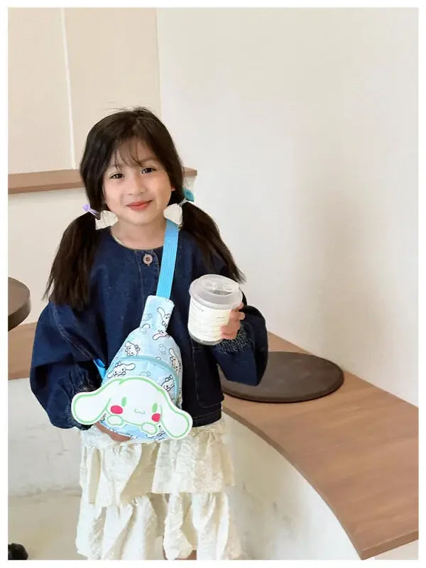 Kawaii Sanrio Hello Kitty Chest Bag Crossbody Bags Kuromi My Melody Cinnamoroll Messenger Shoulder Handbag for Women Toys Girls - Tasawoq