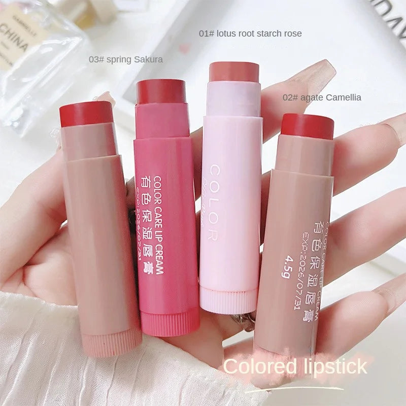 Colored Lip Balm Cute Moisturizing Lip Tint Long Lasting Waterproof Change Color Lipstick for Women Girls Lips Make Up Cosmetics - Tasawoq