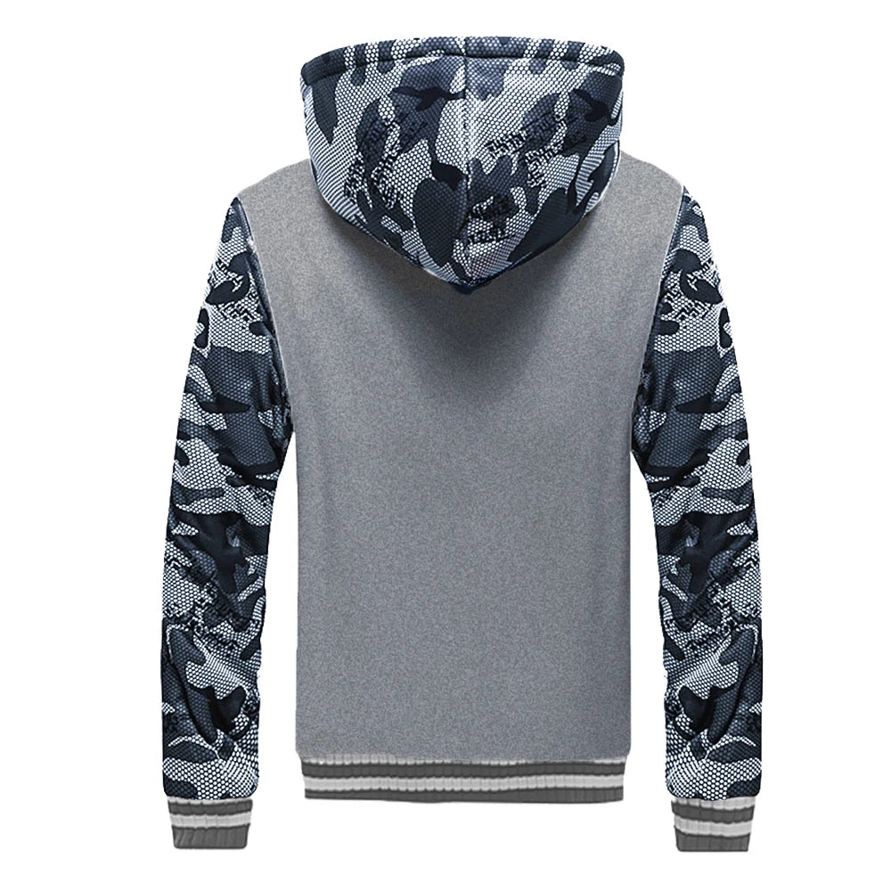 Men's Jacket Camouflage Thicken Winter Jackets for Men Fleece Long Sleeve Coat Man Casual Hoodies Streetwear Men's Coats - Tasawoq