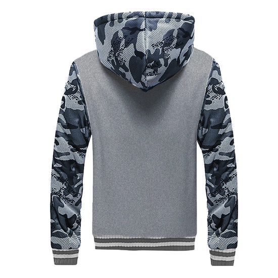 Men's Jacket Camouflage Thicken Winter Jackets for Men Fleece Long Sleeve Coat Man Casual Hoodies Streetwear Men's Coats - Tasawoq