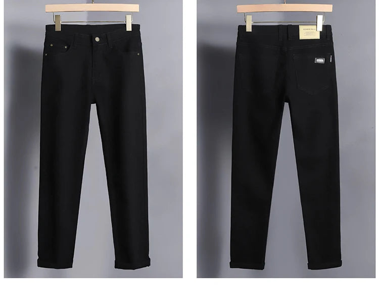 Fashion Loose Straight Business Casual Stretch Denim Pants Male Brand Trousers 3 Colors Plus Size Mens Clothing Slim Jeans 28-44 - Tasawoq