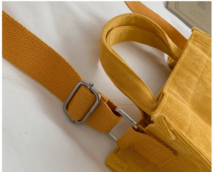 Women Handbag Simple Corduroy Portable Large Capacity HandBag Ins Fashion Trend Small Square Handbag Single Shoulder Bags - Tasawoq