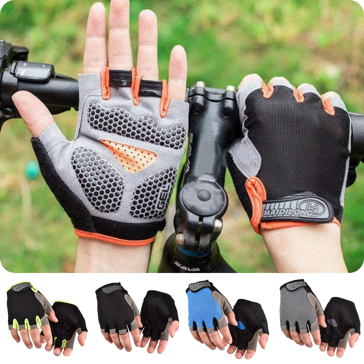 Gym Gloves Fitness Training Fingerless Men Women Bodybuilding Exercise Sports Gloves for Cycling Bicycle Anti Slip Breathable - Tasawoq
