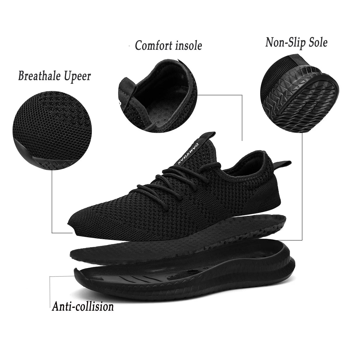 2022 Shoes for Men High Quality Male Sneakers Breathable Fashion Gym Casual Light Walking Plus Size Footwear Zapatillas Hombre - Tasawoq