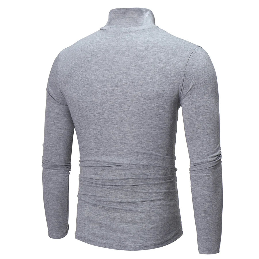 Thermal Underwear Tops Men Winter Clothes Thermal Shirt Autumn Men's Winter Tights High Neck Thin Slim Fit Long Sleeve T-shirt - Tasawoq