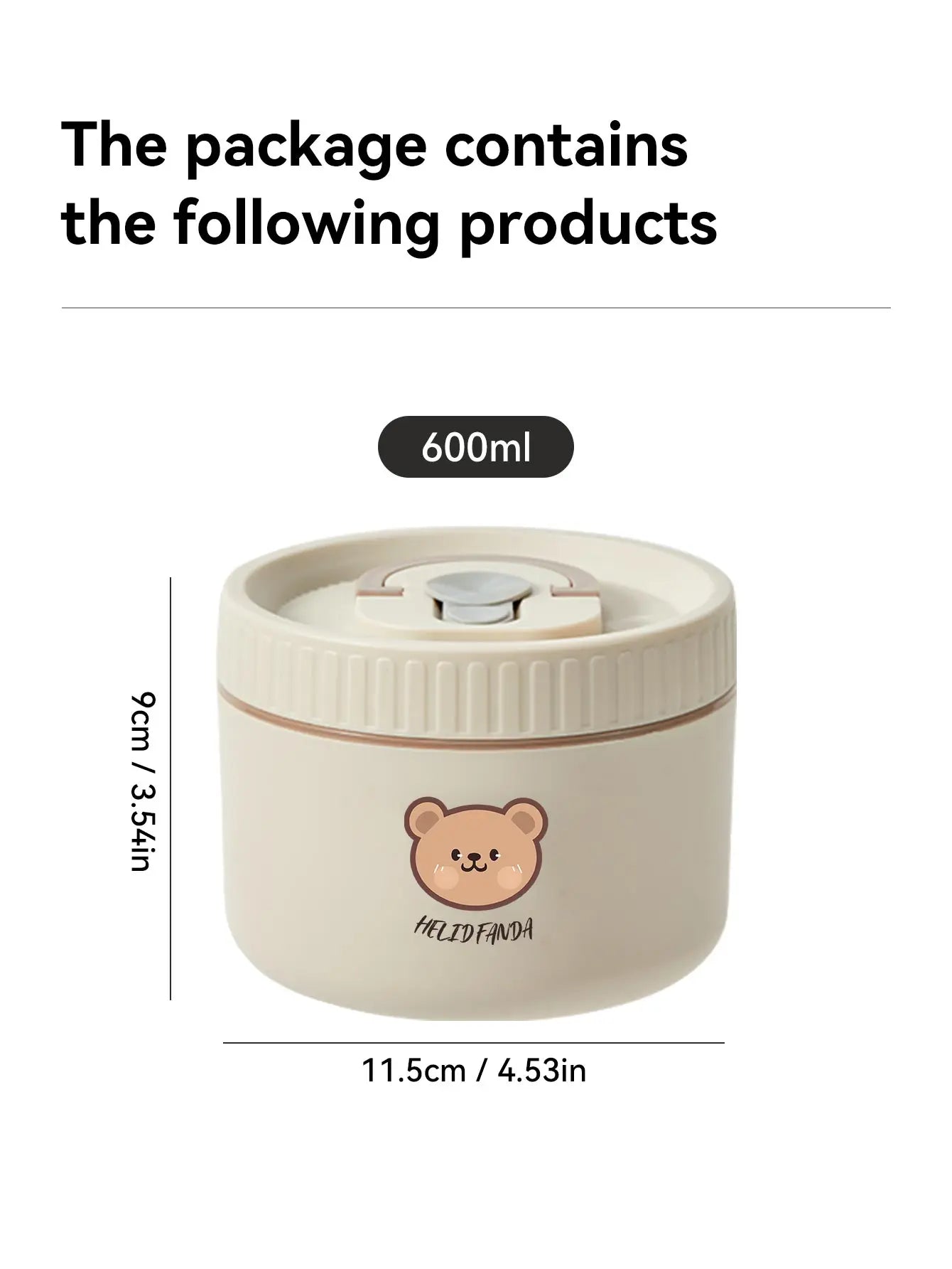 WORTHBUY Cute Bear 304 Stainless Steel Thermal Lunch Box For Kids Adults Portable Microwave Bento Box Leak Proof Food Container