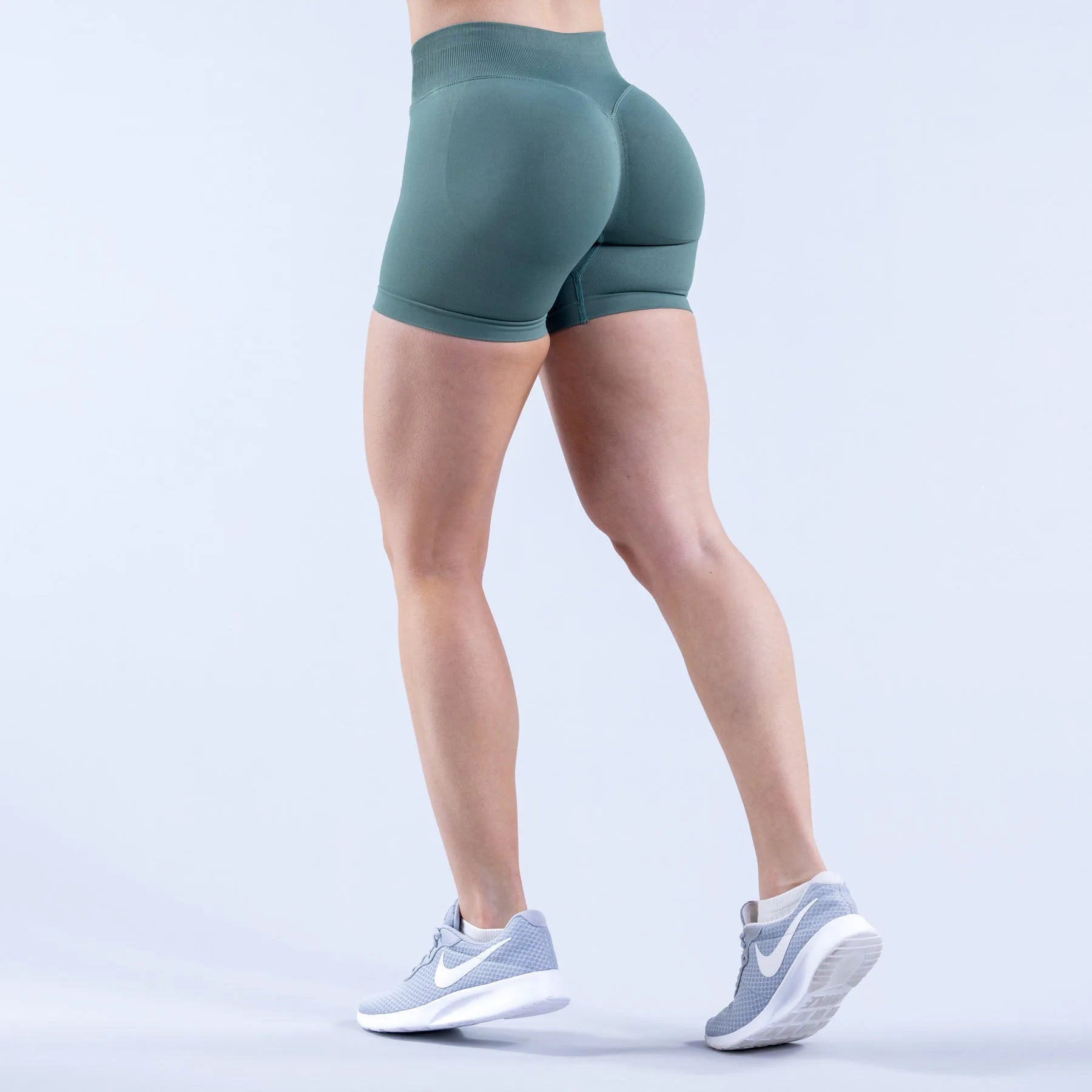NCLAGEN Women Low Rise Impact Shorts Sports Workout Gym Running Seamless Leggings Scrunch Booty Hip Lifting Yoga Biker Shorts - Tasawoq