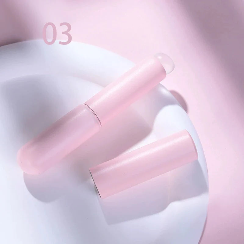 Nail Art Silicone Applicator Sticks Chrome Pigment Dust Applying Manicure Tool Easy-Daub Pigment Silicone Nail Brushes - Tasawoq