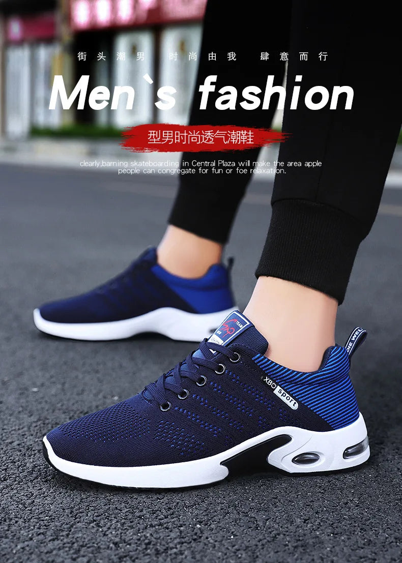 Shoes men 2025 new trend men's shoes breathable lace-up running shoes Korean version light casual sports shoes - Tasawoq