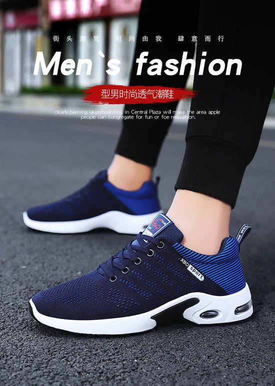 Shoes men 2025 new trend men's shoes breathable lace-up running shoes Korean version light casual sports shoes - Tasawoq