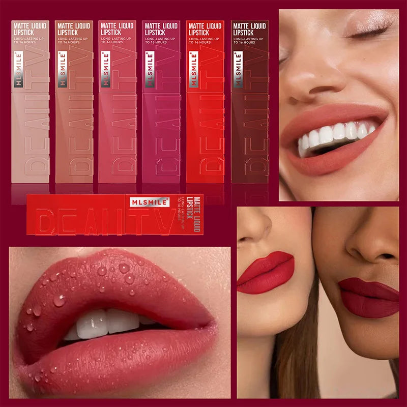 Matte Ink Liquid Lipstick Long Lasting Velvet Nude Lip Gloss Non-stick Cup Waterproof Lips Tint Waterproof Make Up - Tasawoq