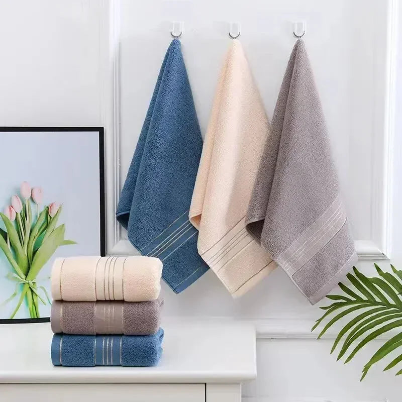 2 Towels Thickened Absorbent Towel Pure Cotton Quick Absorbent Soft Quick Dry Thickened Face Towel - Tasawoq