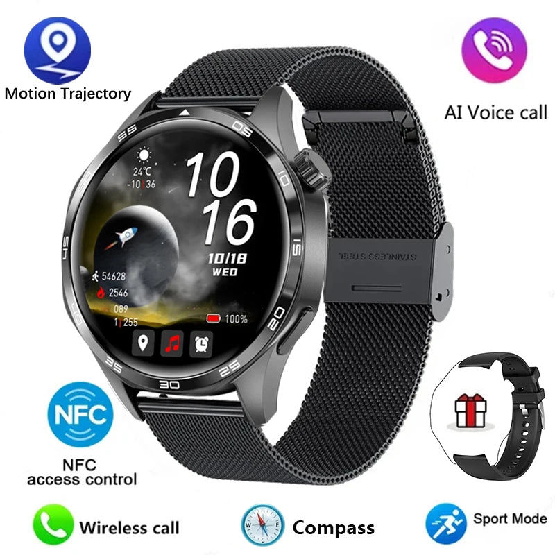GT5 PRO Smart Watch Men Watch 5 Pro AMOLED HD Screen Bluetooth Call GPS Trajectory NFC Heart Rate Compass SmartWatches 2024 New - Tasawoq