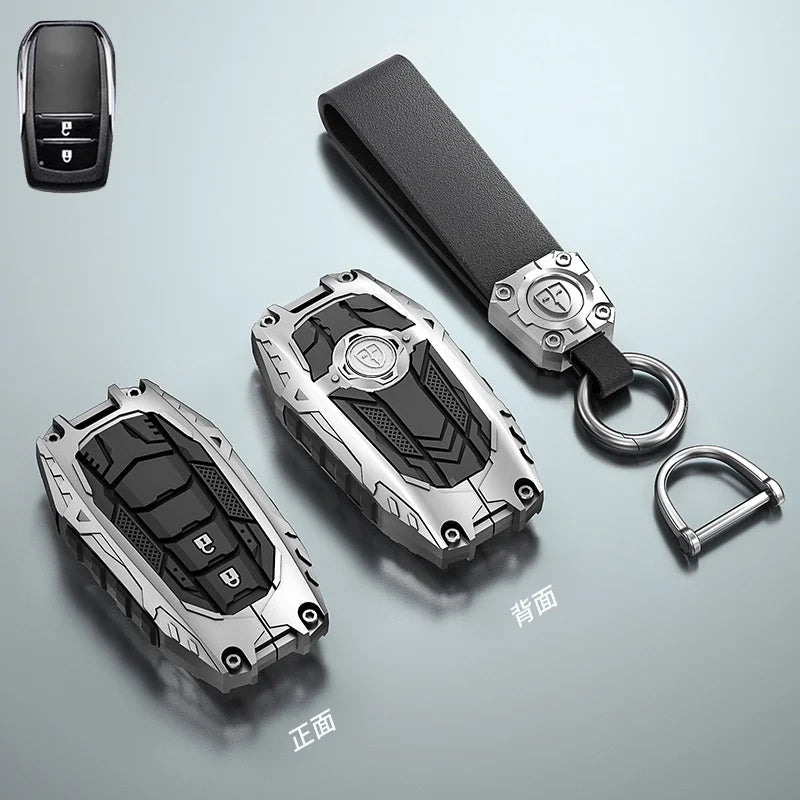 Car Key Case Fob Cover Holder Shell For Toyota Yaris Cross Hilux Innova Fortuner Camry Land Cruiser 200 300 Prado Crown TLK 200