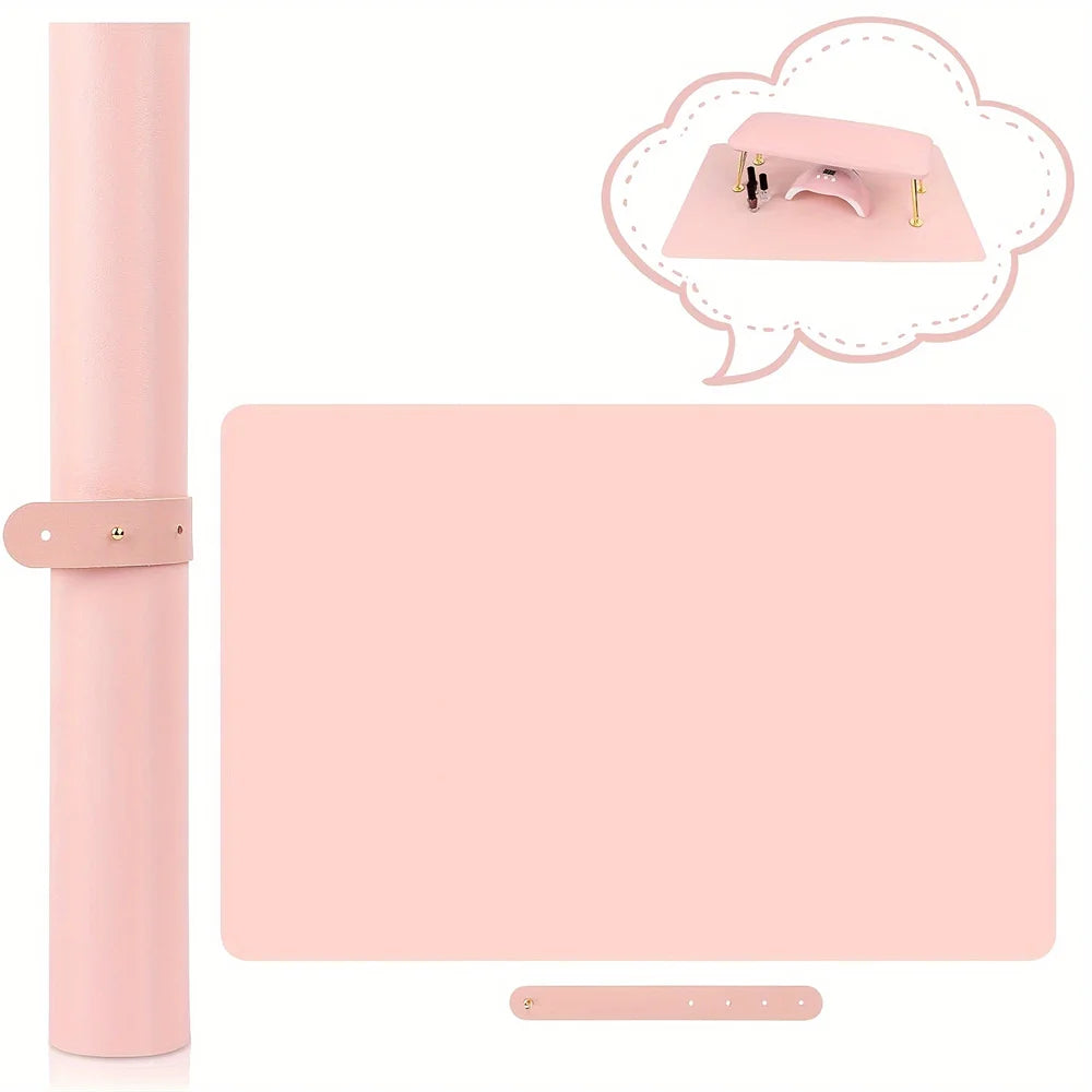 Nail Art Table Mat Foldable Hand Rest Pad For Nail Armrest Cushion Waterproof Scratch Dirt Resistant Leather Studio Desk Mat - Tasawoq