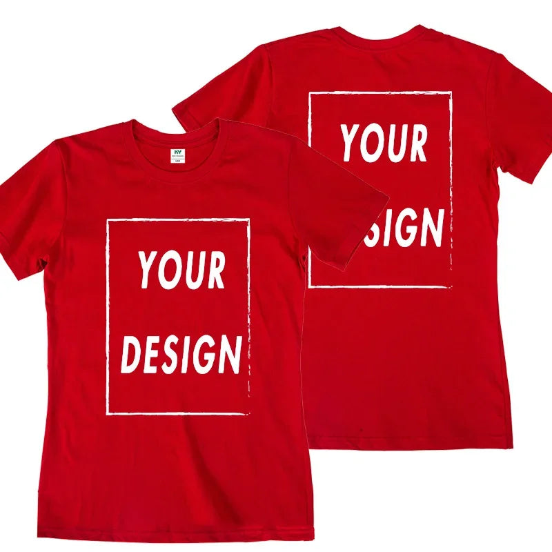 UE Size Custom Team T-shirt for Women, Add Your Own Design in Front and Back, Print and Text, High-quality T-shirt for Men - Tasawoq