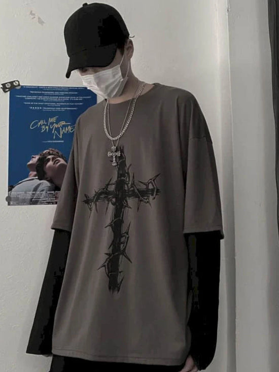Men T Shirts autumn men Clothes anime casual Long Sleeved Oversized Y2K T-Shirt Harajuku Streetwear Academia Hip Hop tee tops - Tasawoq