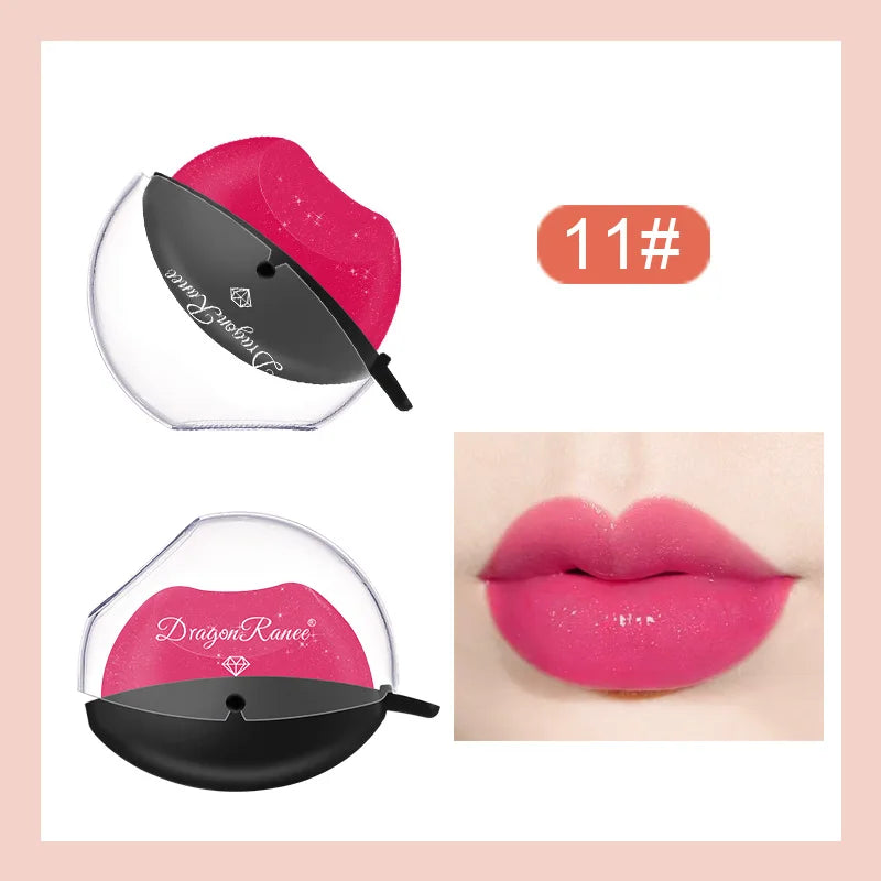 12-color lazy lip-shaped pearlescent fine glitter lipstick that is not easy to fade, warm and moisturizing, color-changing lazy - Tasawoq